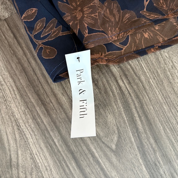 NEW Park & Fifth Chelsea Dress XS Blue and Brown Floral Strapless Maxi Scarf - Picture 10 of 13